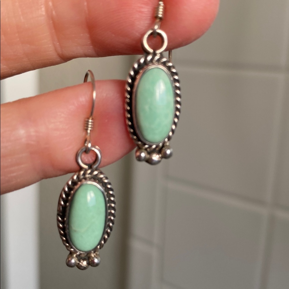 Cute silver turquoise earrings